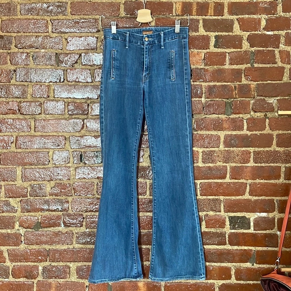 MOTHER The Drama Bootcut Wide Leg High Waisted Jeans Size 26